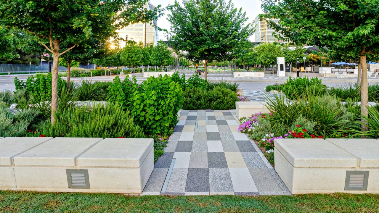 Landscape of Klyde Warren Park by Southern Botanical