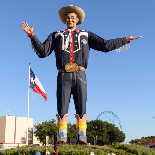 vibrant landscaping under Big Tex