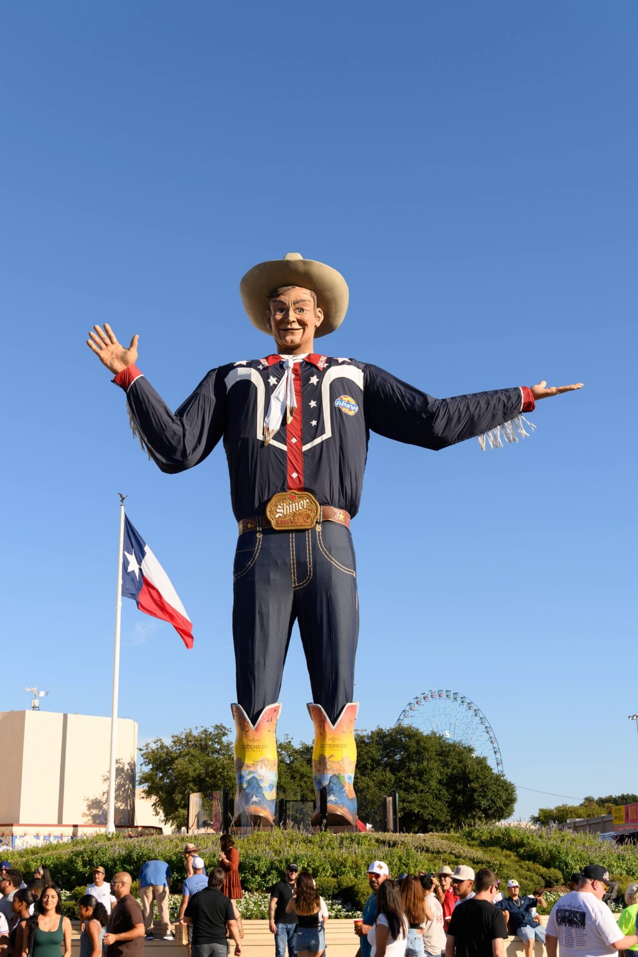 vibrant landscaping under Big Tex